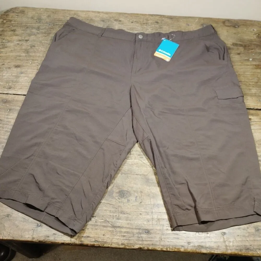 Columbia 24W Knee Pants Shorts Brown NWT Hiking Omni Shade Pockets Nylon